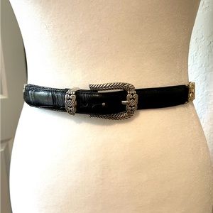 Brighton belt- vintage. Leather and shiny polished metal